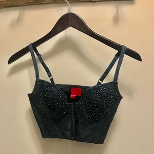 Dark blue crop top